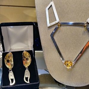 Fox Tail and Silver Fox set. Silver and Citrine